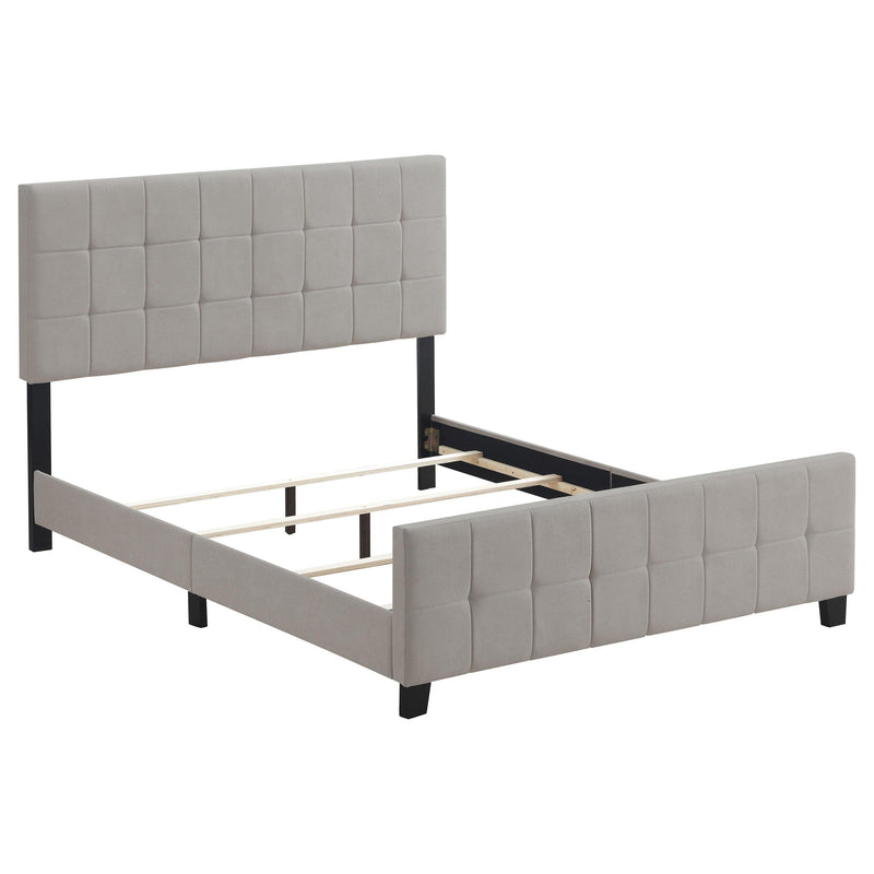 Fairfield Eastern King & Queen Upholstered Panel Bed Beige & Grey
