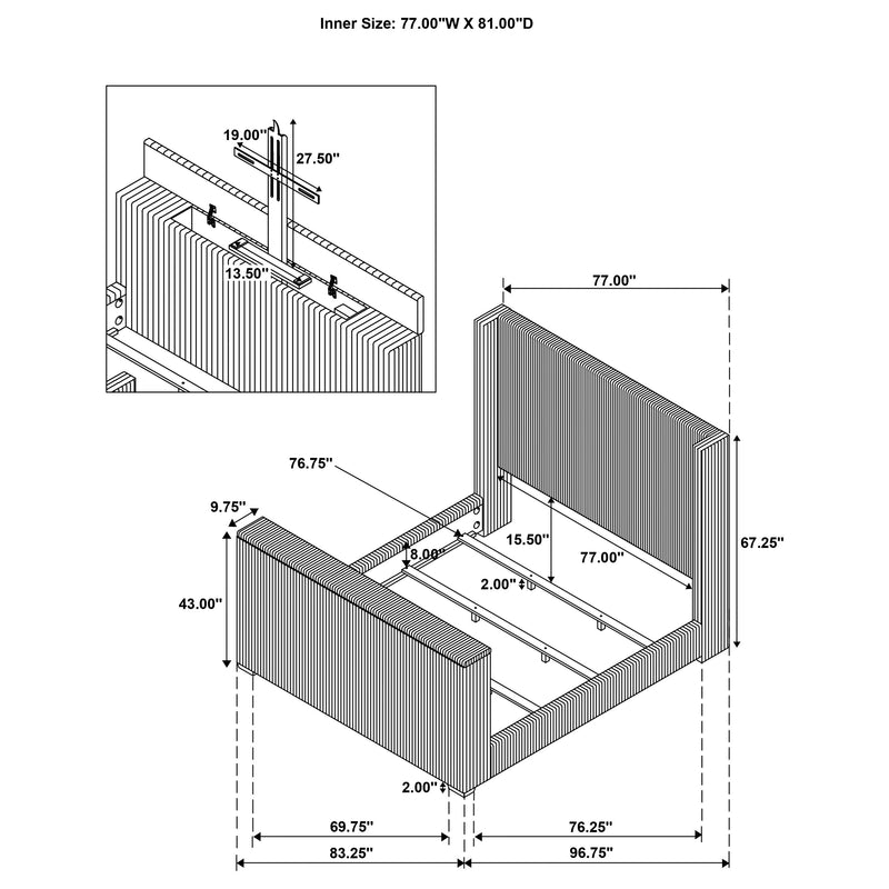 Centergrove Wingback TV Bed