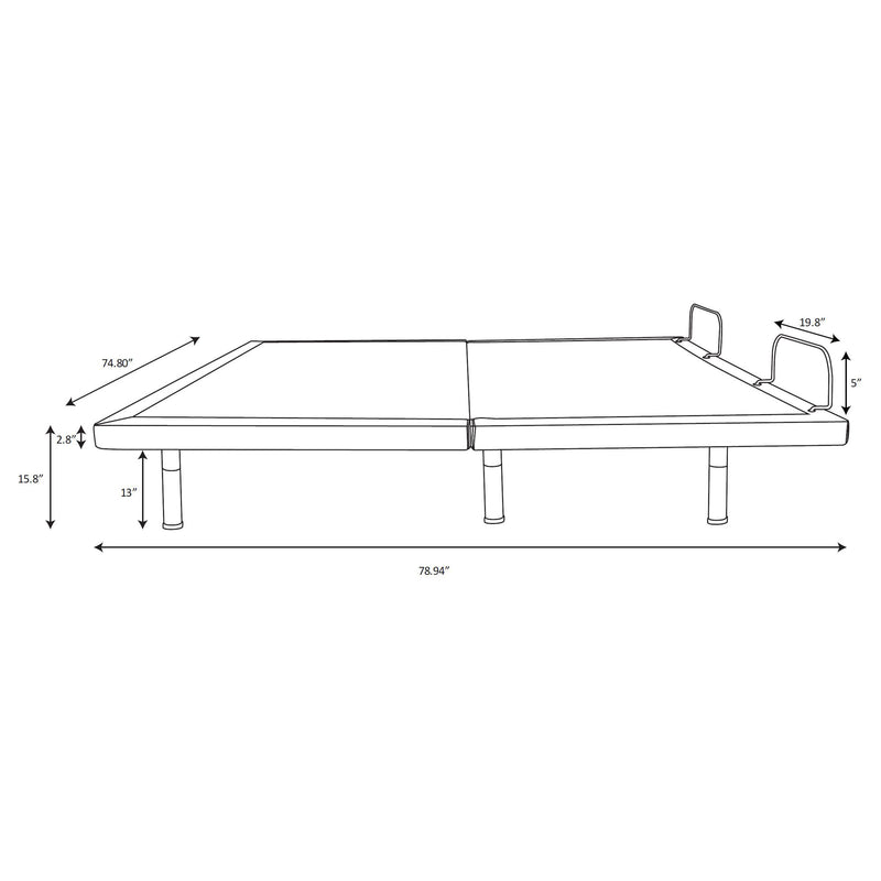 Negan Eastern King, E.King, Queen, & Twin XL Adjustable Bed Base Grey and Black