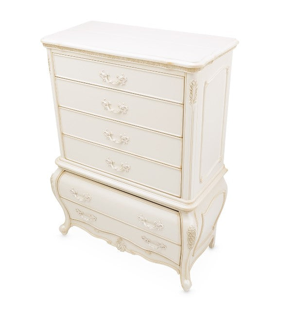 AICO Lavelle 6-Drawer Chest in Classic Pearl