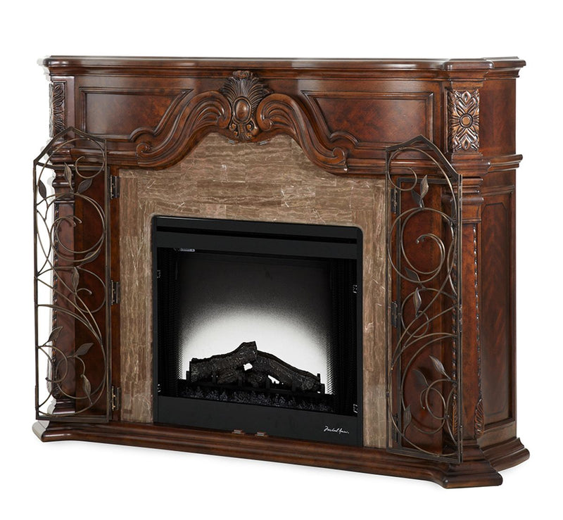 AICO Windsor Court Fireplace without Insert in Vintage Fruitwood image