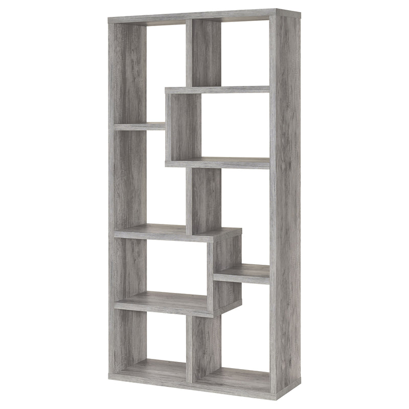 Theo 10-shelf Bookcase Weathered Grey