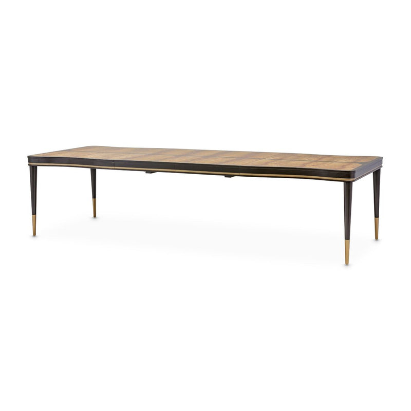 AICO Malibu Crest Rectangular Dining Table in Crotch Mahogany