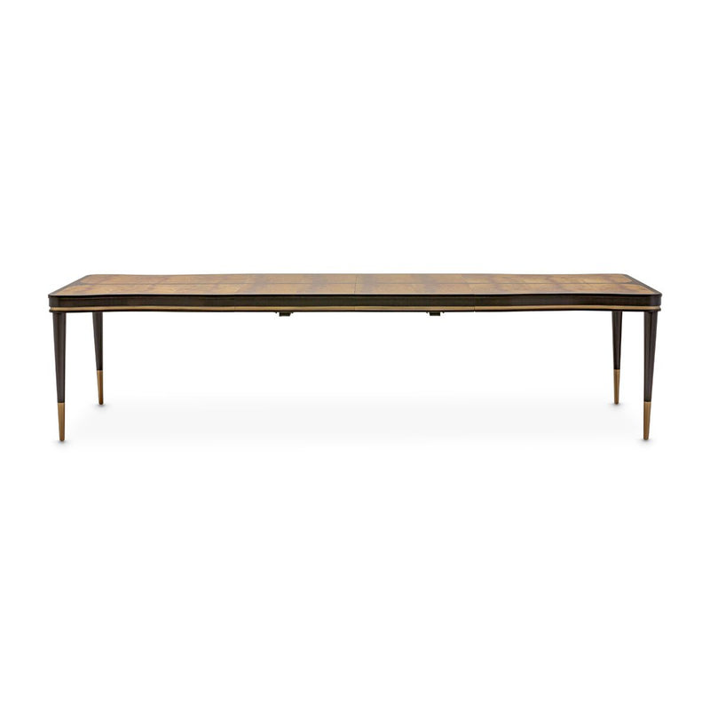 AICO Malibu Crest Rectangular Dining Table in Crotch Mahogany