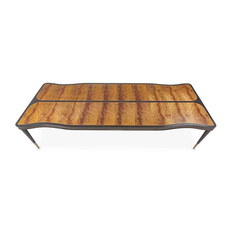 AICO Malibu Crest Rectangular Dining Table in Crotch Mahogany