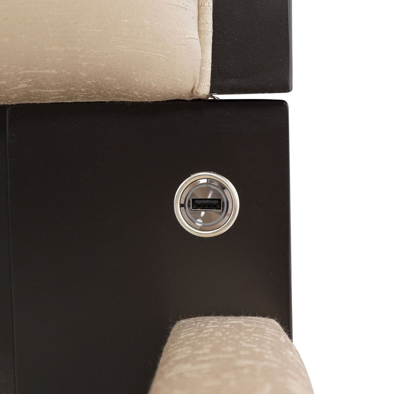 AICO Malibu Crest King Scalloped Panel Bed in Dark Espresso