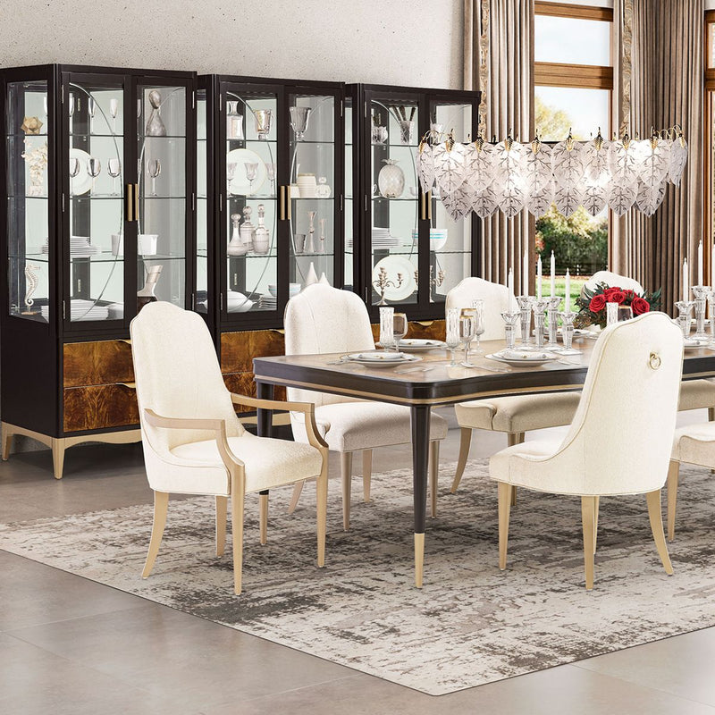 AICO Malibu Crest Side Chair in Crotch Mahogany (Set of 2)