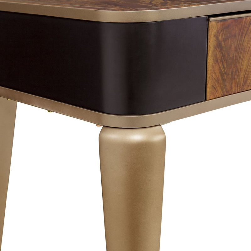 AICO Malibu Crest Vanity Desk in Crotch Mahogany