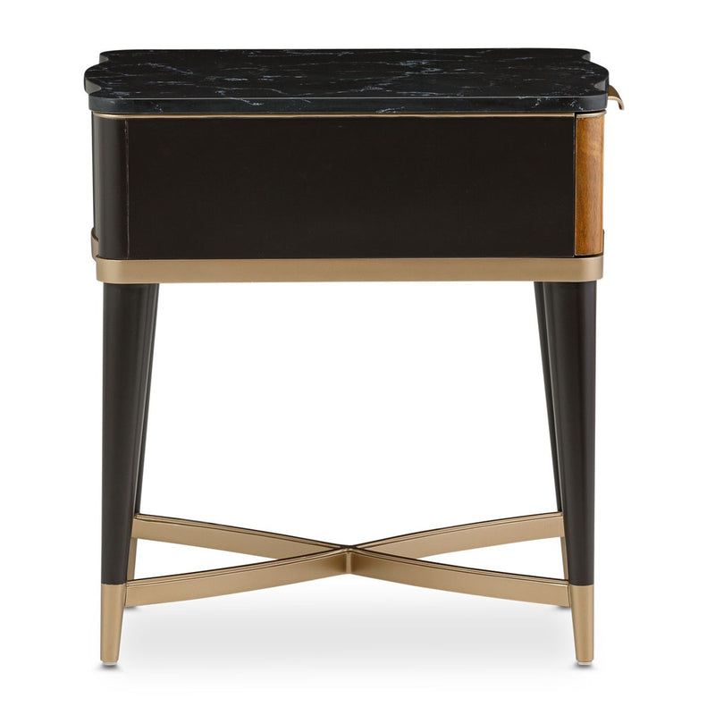 AICO Malibu Crest End Table in Crotch Mahogany