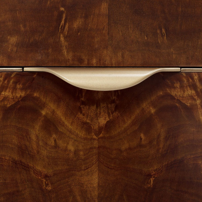 AICO Malibu Crest Display Cabinet in Crotch Mahogany