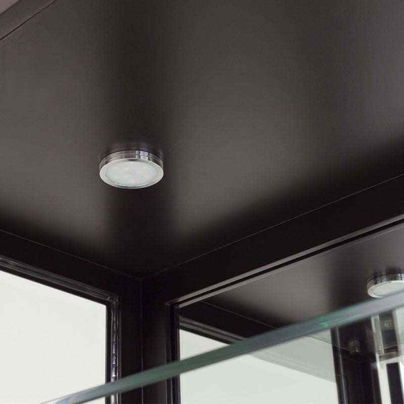 AICO Malibu Crest Display Cabinet in Crotch Mahogany