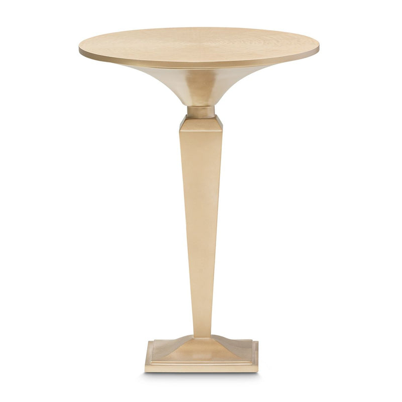 AICO Malibu Crest Round Pedestal Tea Table in Crotch Mahogany image