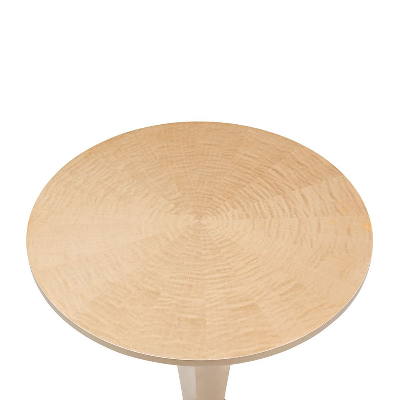 AICO Malibu Crest Round Pedestal Tea Table in Crotch Mahogany