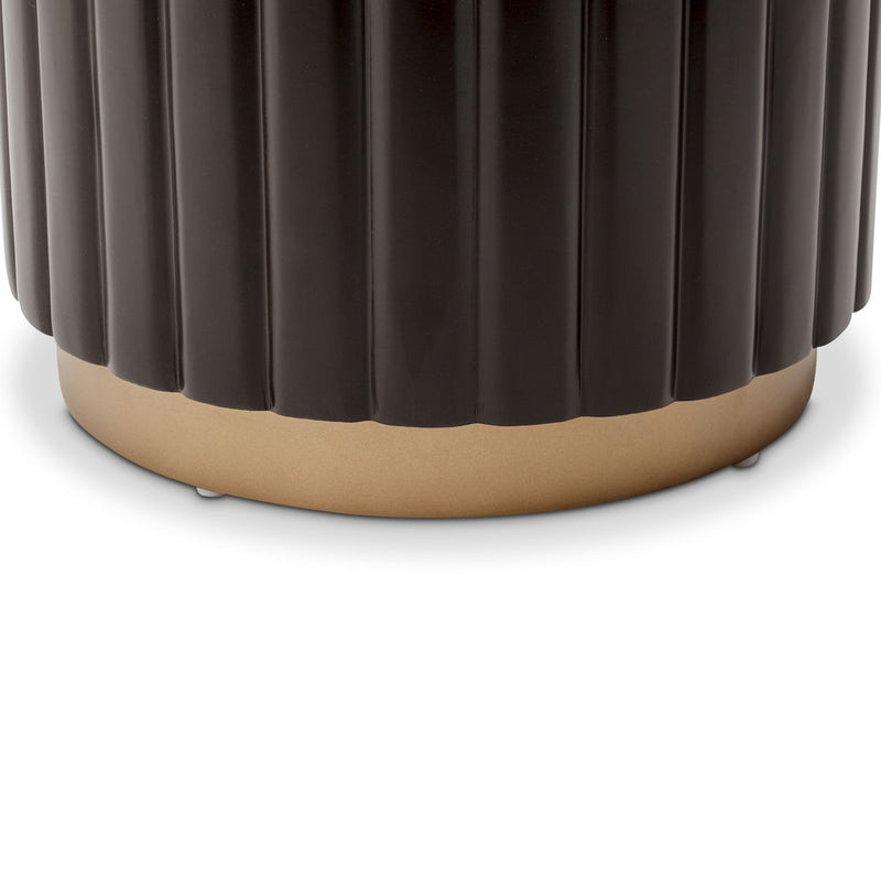 AICO Malibu Crest Round Chairside Table in Dark Espresso