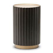 AICO Malibu Crest Round Chairside Table in Dark Espresso image
