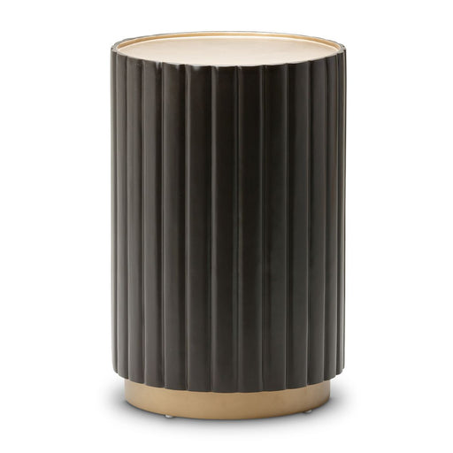 AICO Malibu Crest Round Chairside Table in Dark Espresso image