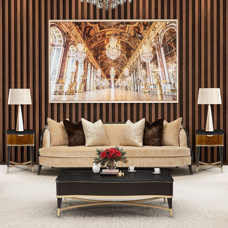 AICO Malibu Crest Sofa in Dark Espresso