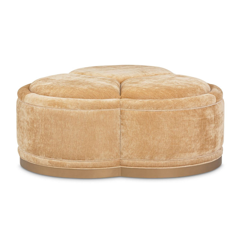 AICO Malibu Crest Clover Cocktail Ottoman in Dark Espresso