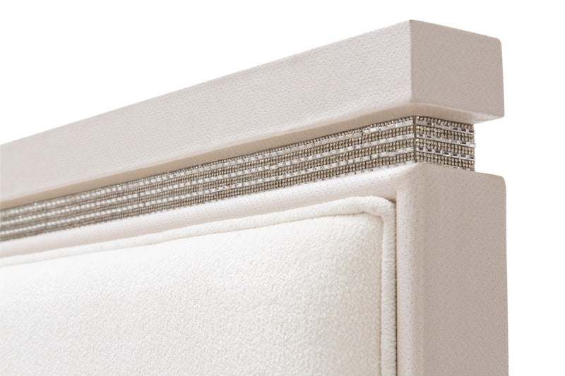 AICO Glimmering Heights King Upholstered Headboard Only in Ivory