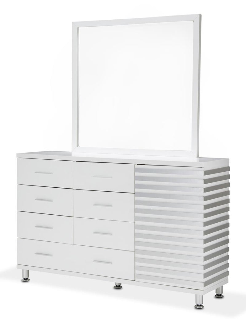 Aico Horizons Wall Mirror in Cloud White