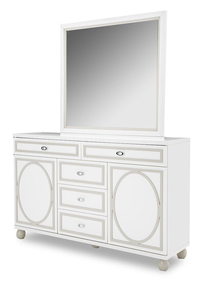 AICO Sky Tower Dresser in White Cloud