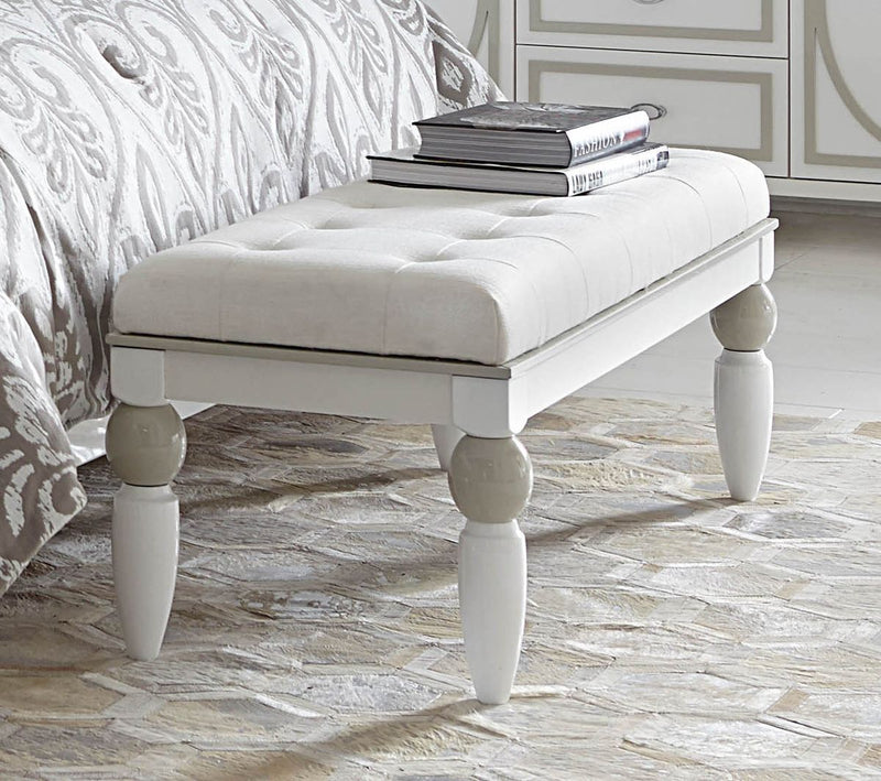 AICO Sky Tower Bedside Bench in White Cloud