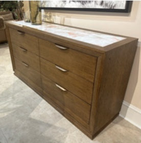 AICO Furniture Portrait Small Dresser with LED Lights in Sienna Brown image