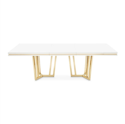 AICO Furniture Palm Gate Rectangular Dining Table in Cloud White