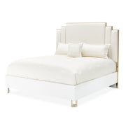 AICO Furniture Palm Gate King Platform Bed in Cloud White image