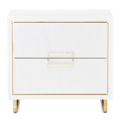 AICO Furniture Palm Gate Nightstand in Cloud White