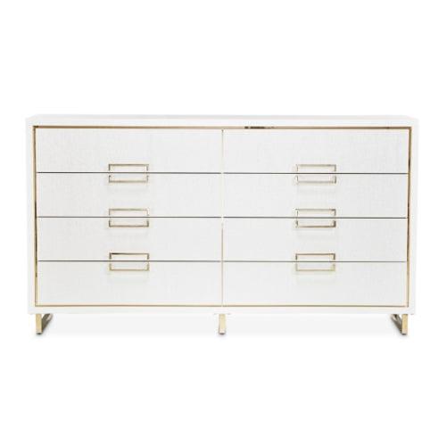 AICO Furniture Palm Gate Dresser in Cloud White