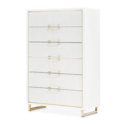 AICO Furniture Palm Gate 6 Drawer Chest in Cloud White image