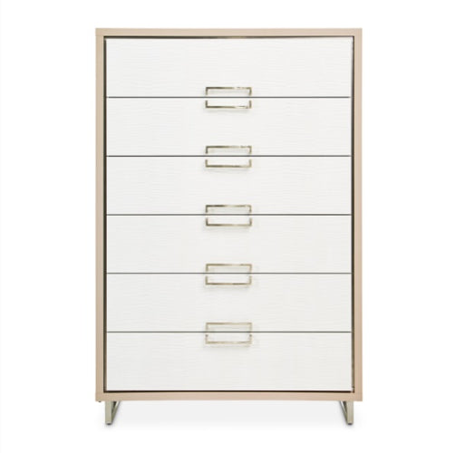 AICO Furniture Palm Gate 6 Drawer Chest in Clay