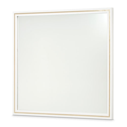 AICO Furniture Palm Gate Wall Mirror in Cloud White