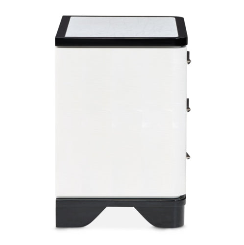 AICO Furniture Tuxedo Nightstand in Piano Keyboard