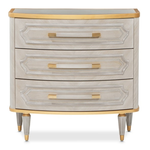 AICO Furniture St.Charles 3 Drawer Nightstand in Dove Gray