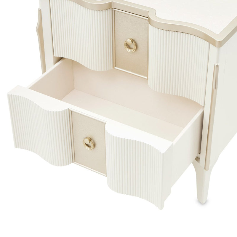 AICO Furniture La Marisia Nightstand in Creamy Pearl