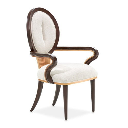 AICO Furniture Camellia Field Arm Chair (Set of 2) in Warm Pecan