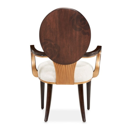 AICO Furniture Camellia Field Arm Chair (Set of 2) in Warm Pecan