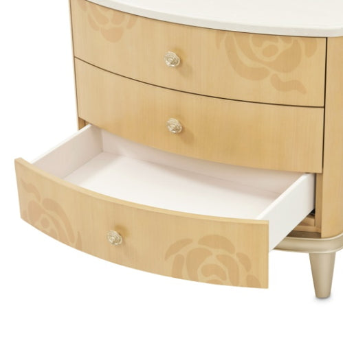 AICO Furniture Camellia Field Nightstand in Caramel