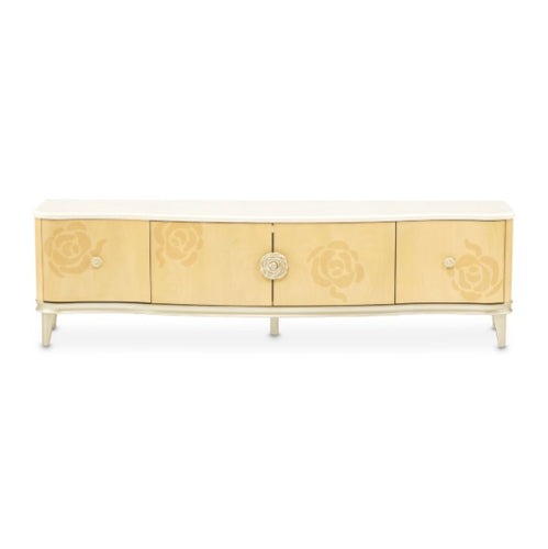 AICO Furniture Camellia Field Media Cabinet in Caramel