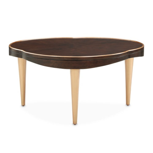 AICO Furniture Camellia Field Cocktail Table in Warm Pecan