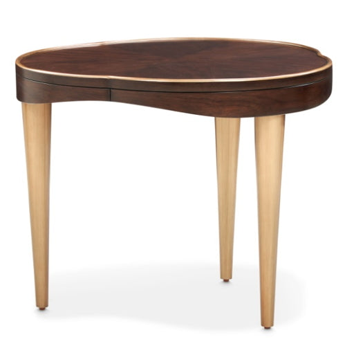 AICO Furniture Camellia Field End Table in Warm Pecan