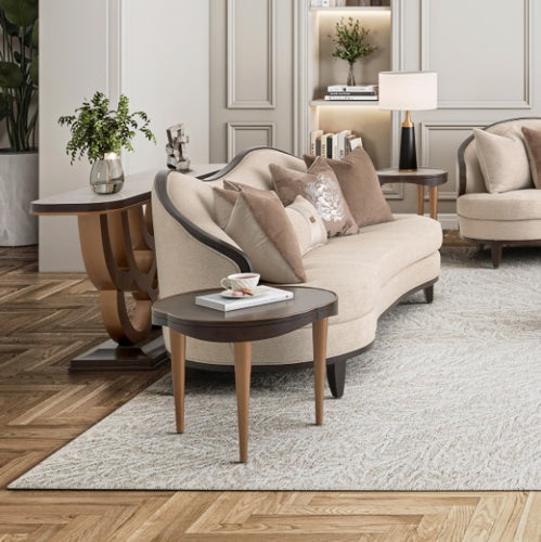 AICO Furniture Camellia Field Console Table in Warm Pecan