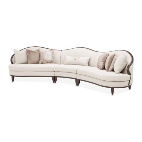 AICO Furniture Camellia Field LAF Loveseat Linen in Warm Pecan