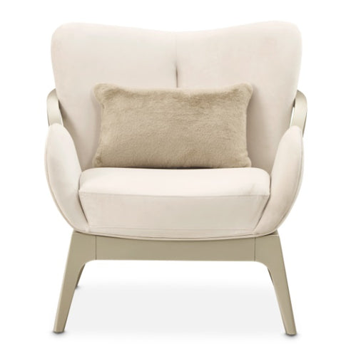 AICO Furniture Camellia Field Accent Chair Ivory in Caramel