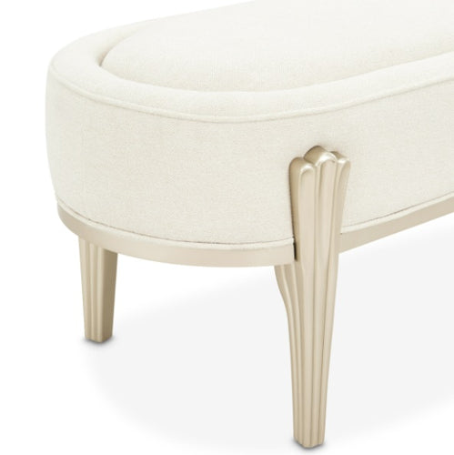 AICO Furniture Camellia Field Bench in Caramel