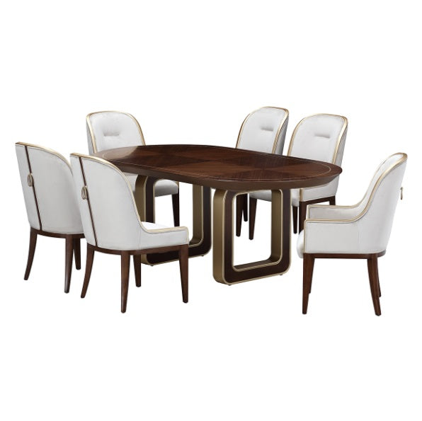 AICO Furniture Houston Oval Dining Table in Walnut