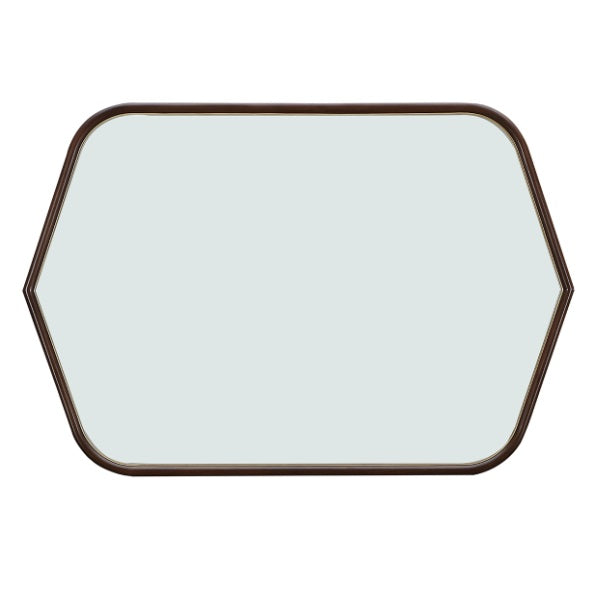 AICO Furniture Houston Wall Mirror in Walnut