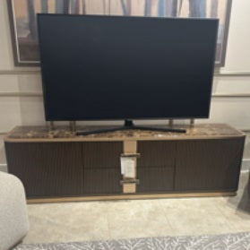 AICO Furniture West Kensington Media Cabinet in Medium Espresso image